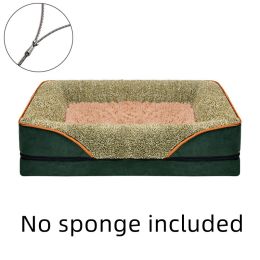 Pet Supplies Square Sofa Bed Dog Kennel Cat Litter Pet Pad (Option: Dark green brown-XL)