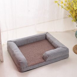 Kennel Pet Litter Sofa Bed Dog Mat Can Be Disassembled And Washed (Option: 75x60cm-Grey-No towel)