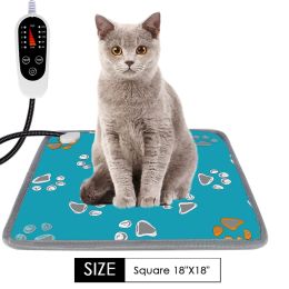 Pet Heating Pad Blanket (Option: Blue-Square-110V US)