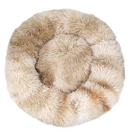 Simple Plush Winter Warm Pet Nest (Option: Tie dye beige-100cm)