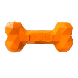 Pet Dog Teeth Grinding Bite Resistant Rubber Bone Toy (Option: Orange-M)