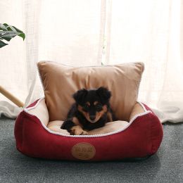 Removable And Washable Spot Cat Litter Dog Mat (Option: Red-Luxury backrest M)