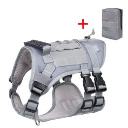 Pet Tactical Chest And Back Vest (Option: Gray Chest Strap Gray Shit Bag-S20 40)