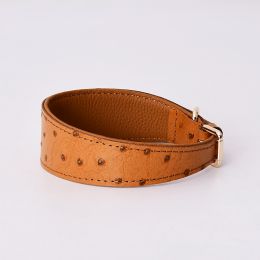 Dog Collar Small Medium Dog Leather Adjustable Dog Collar Shiba Inu Golden Fur Leather Collar (Option: Brown-L)