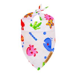 Cute Cartoon Pet Saliva Towel Spring And Summer (Option: Seaworld under White Ground-M)