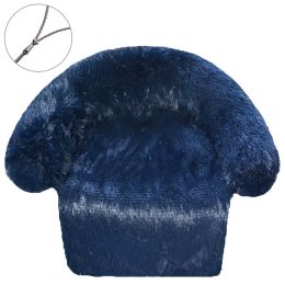 Zipper Dismantling And Washing Style Plush Dog Kennel Plush Blanket Pet Litter Sofa (Option: Royal blue-110x130cm)