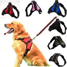 Dog Chest Harness Explosion-Proof Traction Rope For Medium and Large Dog Cat Lash Nylon Material Golden Retriever Pet Supplies (Color: Blue)