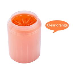 1pc Pet Paw Cleaner. Pet Cleaning Foot Cup For Dog And Cat; Pet Grooming Supplies (Color: Orange)