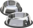 Beveled Dogs Bowl Stainless Steel Removable Rubber Ring Non-Slip Bottom Pet Feeder Bowl Water Dish For Dog Cat