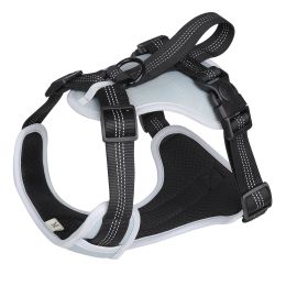 Explosion-proof Big Dog Chest Strap Vest Pet Hand Holding Rope (Option: Silver Gray-S)