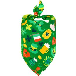 Drool Clover Triangle Towel Dog Scarf Pet Accessories SM (Option: Green four leaf clover-S)