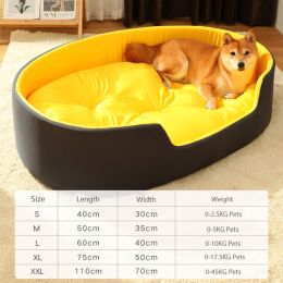 Dog Bed Pet Nest Cat Mat Mat (Option: Yellow and black-110x70cm)