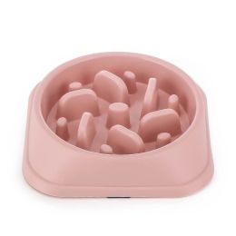 Anti Choking Slow Food Bowl Color Practical (Color: pink)