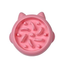 Dog Slow Food Bowl Pet PP Material Minimalist (Color: pink)