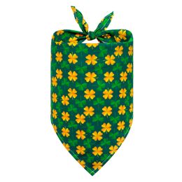 Drool Clover Triangle Towel Dog Scarf Pet Accessories SM (Option: Golden four leaf clover-M)