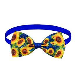 Sunflower Pet Bow Tie Dog Summer Decoration (Option: Dark blue sunflower)