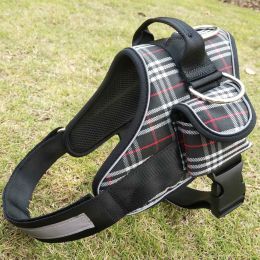 Special Sale New Explosion-proof Flush Pet Chest Braces Dog Braces K9 Pet Leash (Option: Plaid black-2XL)