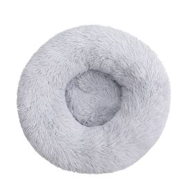 Kennel Round Cotton Pet Winter Warm Sleeping Bed For Dogs (Option: Grey-110cm)