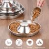 Stainless Steel Non-Slip Rubber Bottom Puppy Dog Bowl Easy to Clean Multi-Dog Feeding Bowl (3.6-4.7 Cup)