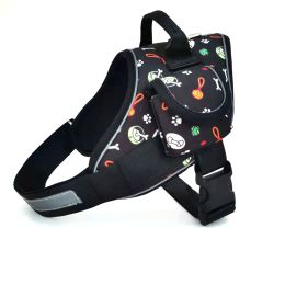 Special Sale New Explosion-proof Flush Pet Chest Braces Dog Braces K9 Pet Leash (Option: Bone black-2XL)