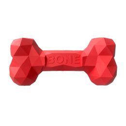 Pet Dog Teeth Grinding Bite Resistant Rubber Bone Toy (Option: Red-L)