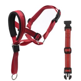 Pet Supplies Pet Muzzle Nylon Dog Muzzle Rope (Option: Red-XL)