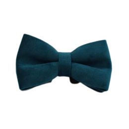 Pet Collar Dog Fabric Velvet (Option: Blue-Bow knot-M)