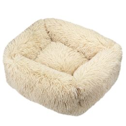 Winter Plush Pet Nest Square Mat (Option: Light brown-2XL)