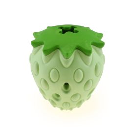 Pet Toy Chew Resistant Strawberry Leak Food Ball Pet Supplies Dog And Cat Toys (Color: green)