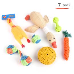 Pet Dog Cotton Rope Bite Resistant Plush Teeth Cleaning Toy Set (Option: B91111)