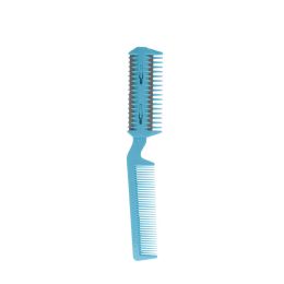 Pet Two-sided Sharpening Comb With Its Own Blade (Color: Blue)