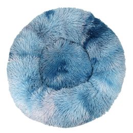 Simple Plush Winter Warm Pet Nest (Option: Tie dye royal blue-100cm)