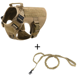 Outdoor Tactical Dog Vest With Leashes (Option: Mud-XL)