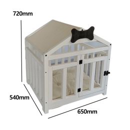 Indoor Solid Wood Doghouse Removable And Washable (Option: White-Trumpet)