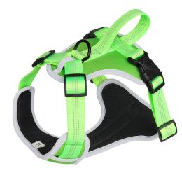 Explosion-proof Big Dog Chest Strap Vest Pet Hand Holding Rope (Option: Green-S)