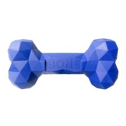 Pet Dog Teeth Grinding Bite Resistant Rubber Bone Toy (Option: Blue-M)