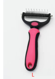 Stainless Steel Hair Removal Cleaning And Opening The Knot Comb (Option: Rose Red-L-Double sided)