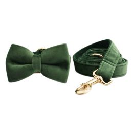 Velvet Pet Collar Traction Rope (Option: Dog Circle Dog Rope Bow1-L)