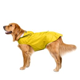 Spring And Autumn Pet Raincoat Rain Poncho Large Dog Clothes Reflective Super Waterproof (Option: Yellow-6XL)