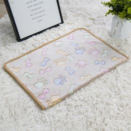 Pet Blanket Dogs And Cats Flannel Blanket Autumn And Winter Warm Blanket Floor Mat (Option: Brown Bone Blanket-76 52cm)