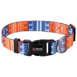 Digital Printing Adjustable Pet Collar (Option: Portia Stripes-M)