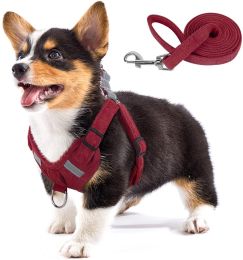 Velvet Dog Strap Reflective Breathable Dog Rope Pet (Option: Red-XXS)